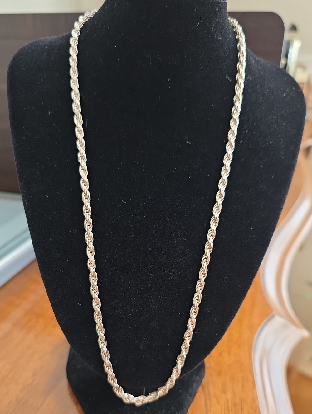 Vintage Estate Milor Italy Solid 925 Diamond Cut Timeless Rope Chain